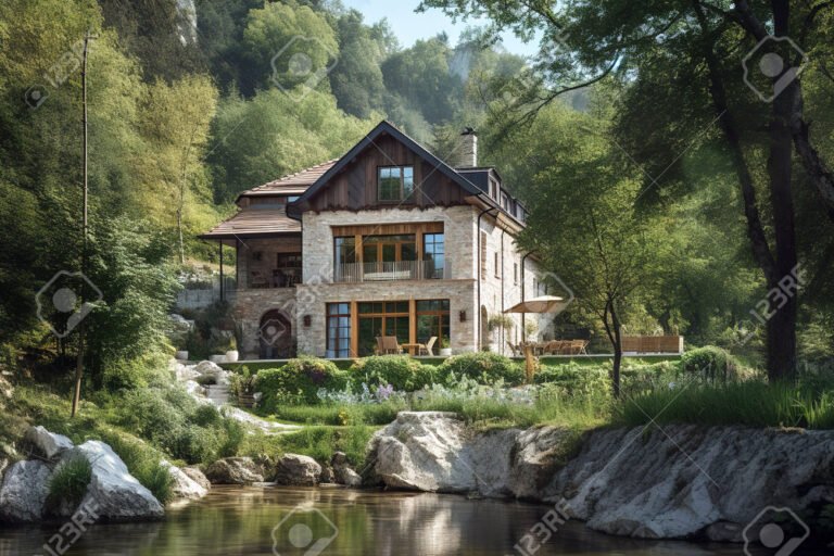 casa de campo rodeada de naturaleza exuberante