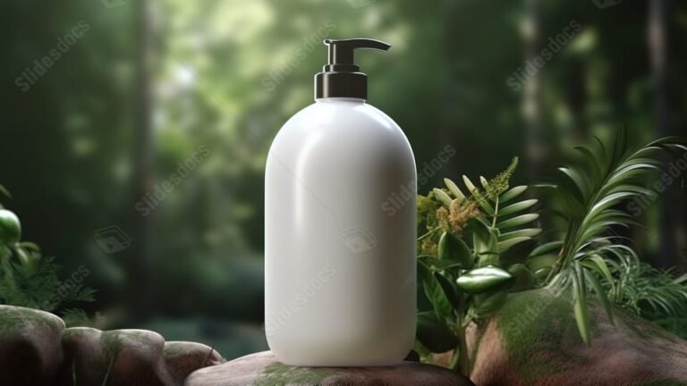 frascos de cosmeticos en un fondo elegante