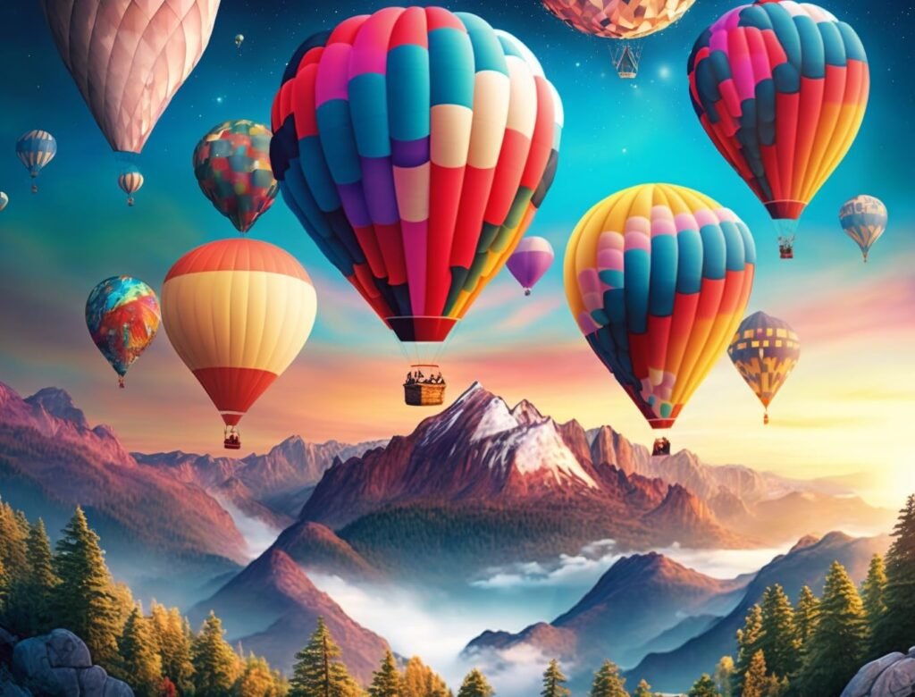 De qué trata "Up: Una aventura de altura" y quiénes son sus personajes 1 globo aerostatico sobre paisajes coloridos