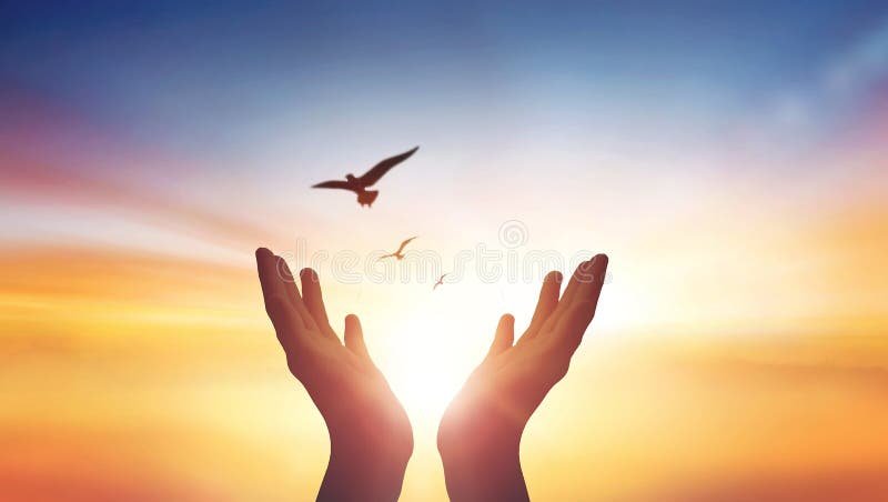 manos alzadas hacia el cielo