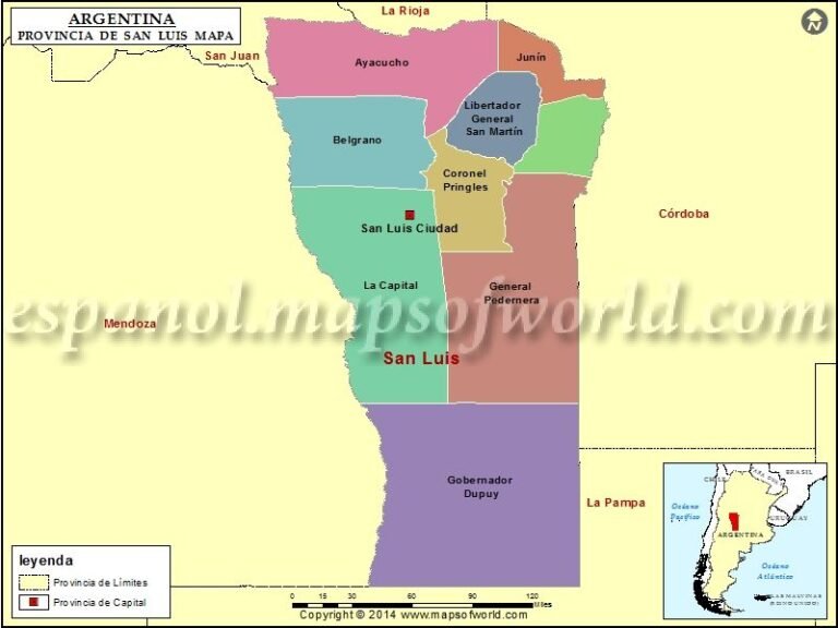 mapa de la provincia de san luis